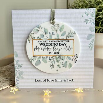 Wedding Personalised Card With Detachable Keepsake, 2 of 2