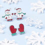 Winter Wonderland Silver Plated Christmas Earring Set, thumbnail 1 of 6