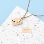 Personalised Secret Message Gold Envelope Necklace, thumbnail 10 of 12
