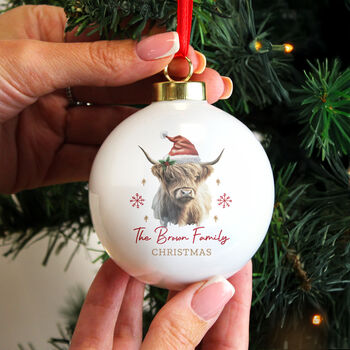 Personalised Highland Cow Christmas Ornament, 3 of 5