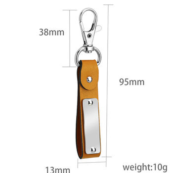 Personalised Name And Address Leather Keychain, 3 of 6