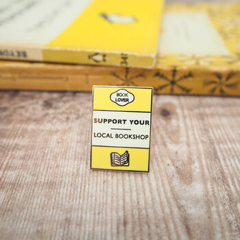 'Support Your Local Bookshop' Enamel Pin Badge, 5 of 5