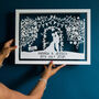 Personalised Silhouette Wedding Papercut, thumbnail 4 of 7