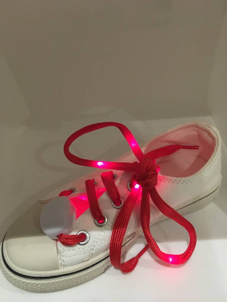 Light Up LED Shoe Laces Red For Your Valentine, 1 of 5
