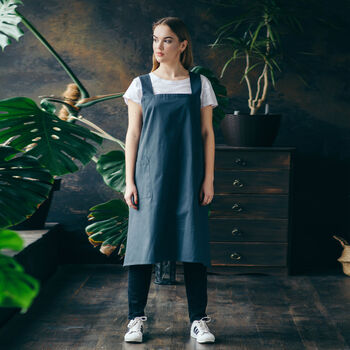 Personalised Cotton Pinafore Apron For Women, 3 of 12