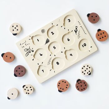 Wooden Tray Puzzle Count To 10 Ladybirds, 5 of 5