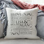 Personalised Wedding Word Design Cushion, thumbnail 1 of 5