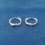 Silver Thorn Huggie Hoops, Minimalistic Everyday Hoops, thumbnail 6 of 7