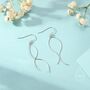 Sterling Silver Minimalist Wave Ear Wire Drop Earrings, thumbnail 1 of 11