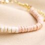 Pink And White Semi Precious Heishi Beaded Bracelet, thumbnail 3 of 5