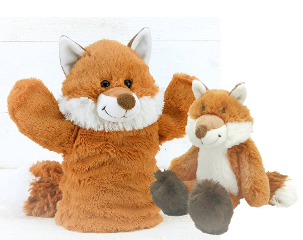 Fox Hand Puppet With Matching Mini Toy, 1 of 4