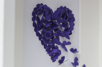 Valentine's Handmade 3D Framed Purple Butterfly Heart, 2 of 9