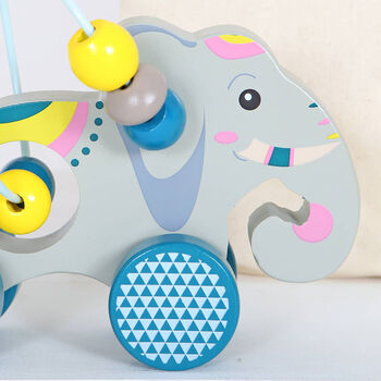 Pull Along Elephant Toy With Personalised Cotton Bag, 3 of 3