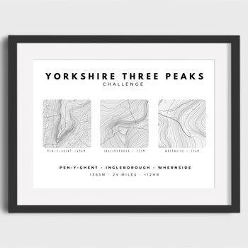 Yorkshire Three Peaks Personalised Challenge Print, 4 of 8