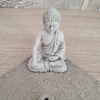 Meditating Buddha Grey Incense Burner, 6 of 6