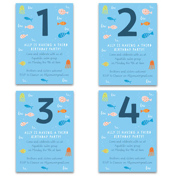 Personalised Fish Children's Birthday Invitations, 3 of 4