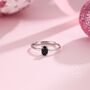 Sterling Silver Natural Black Onyx Oval Ring, thumbnail 2 of 10