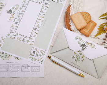 A4 Origami Writing Paper That Folds Into An Envelope With Botanical Design, 2 of 5