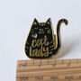 Cat Lady Black Cat Enamel Pin, thumbnail 3 of 9