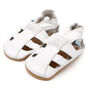 Dotty Fish White Soft Leather Baby Sandals With Barefoot Soles, thumbnail 3 of 7