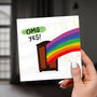 Coming Out Card – Rainbow Closet Pride Greeting, thumbnail 1 of 5