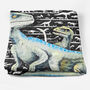 Raptor Fleece Blanket, Dinosaur Throw, thumbnail 3 of 5