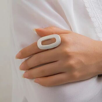 Oval Cut Adjustable Ring Open Statement Band, 4 of 4