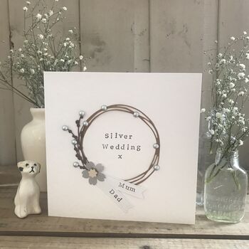 Personalised Silver Wedding Circle Card, 4 of 5