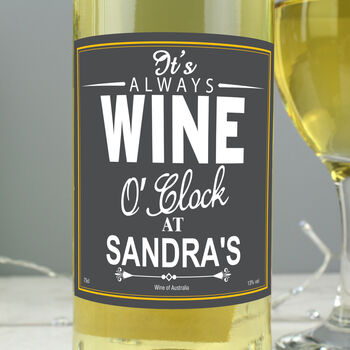 Personalised Wine O'clock White Wine Gift, 4 of 5