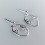 Sterling Silver Abstract Face Dangle Stud Earrings, thumbnail 1 of 7