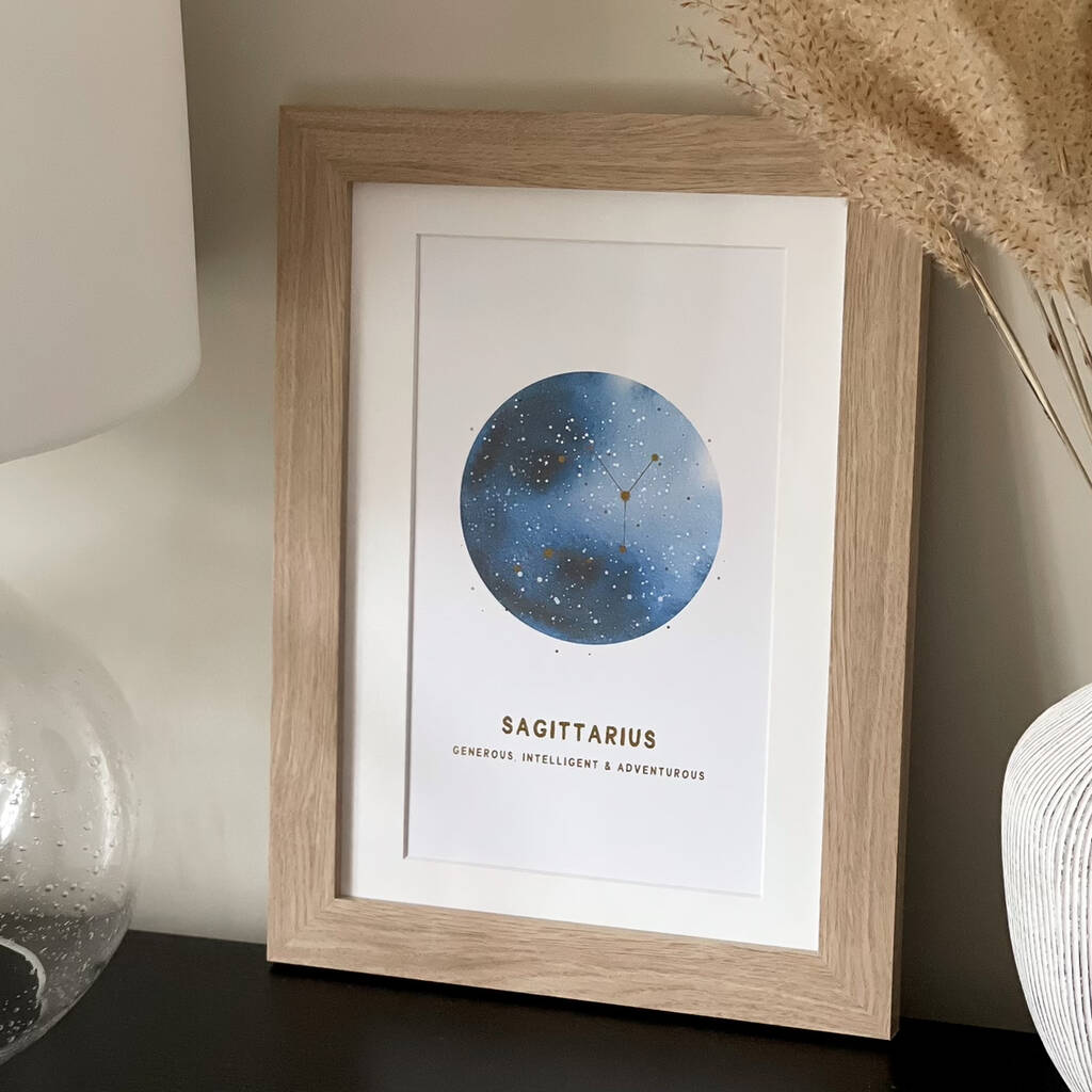Personalised Star Sign Constellation Foil Print, 1 of 5