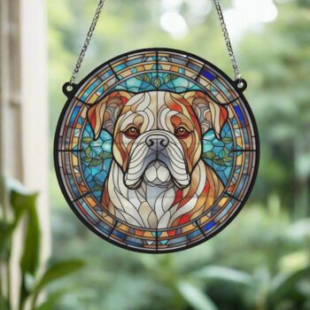 Bulldog Stained Glass Effect Suncatcher, 5 of 6