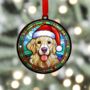 Golden Retriever In Santa Hat Suncatcher Decoration, thumbnail 2 of 6