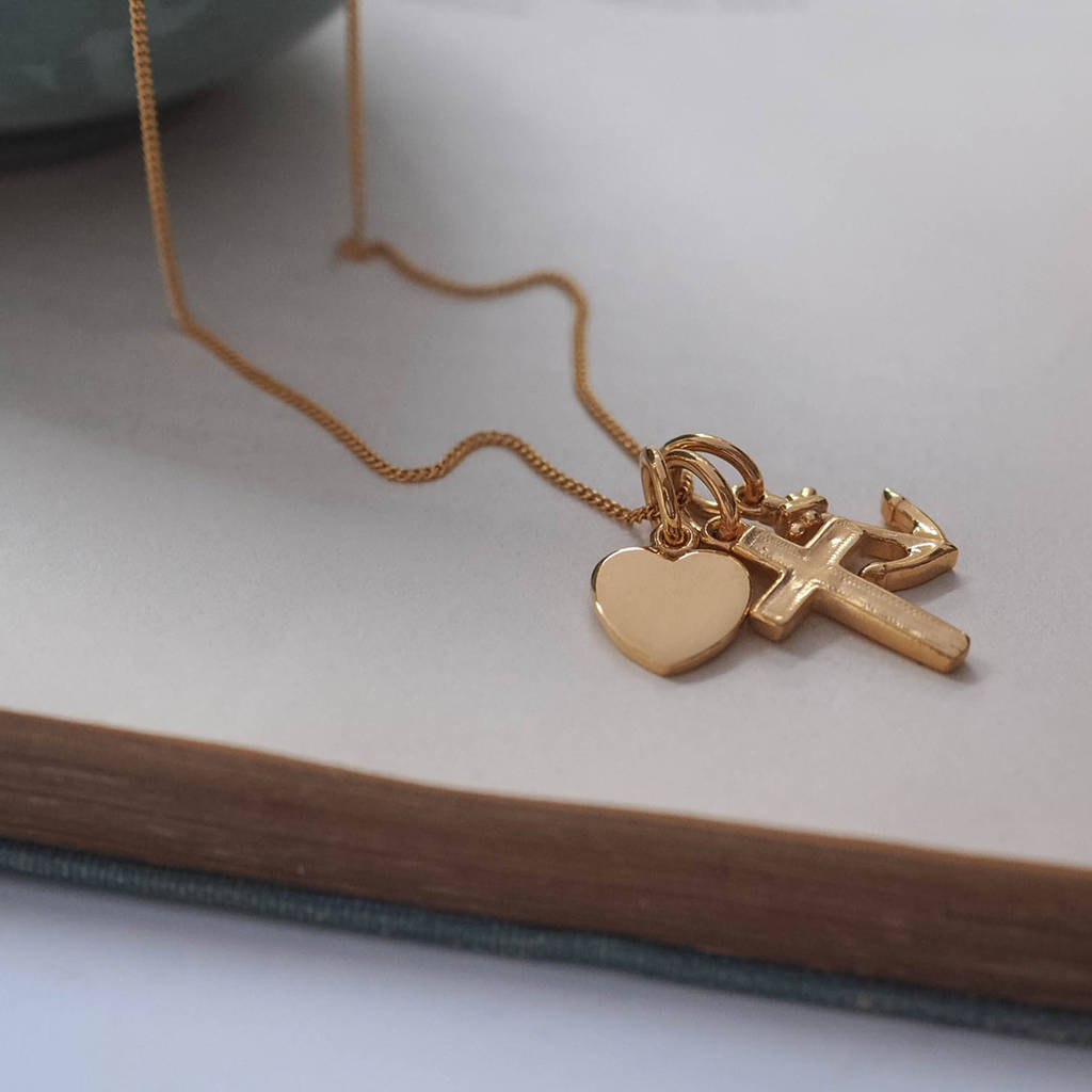 Faith, Hope And Charity Necklace In Silver Or Gold By ...