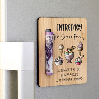 Personalised Emergency Ice Cream Money Holder Magnet, 5 of 5