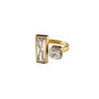 18k Gold Plated Open Double Crystal Ring, thumbnail 1 of 3
