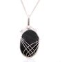 Black Onyx Silver Wrapped Gemstone Necklace, thumbnail 1 of 4
