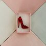 Red High Heel Glitter Resin Brooch / Gift For Shoe Lovers / Fashionistas Brooch, thumbnail 1 of 6