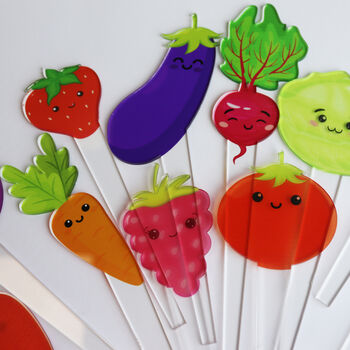 Set Of 12 Cute Veg And Fruit Plant Markers, 4 of 10
