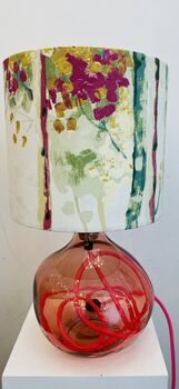 Pink 24cm Recycled Handmade Glass Table Lamp, 3 of 5