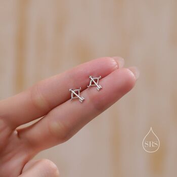 Bow And Arrow Stud Earrings In Sterling Silver, 2 of 12