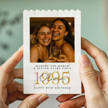 Personalised Birthday Gift Photo Block Keepsake, 5 of 10