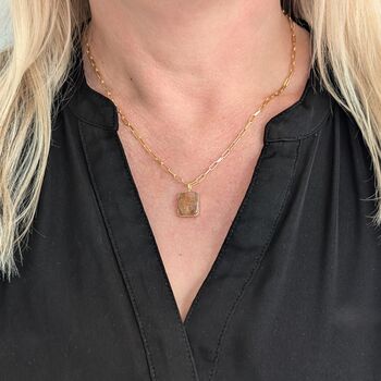 The Rectangle Citrine Necklace, 2 of 9