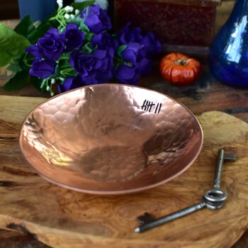 7th Anniversary Copper Trinket Bowl, Medium Hammered, 6 of 11