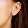 Inky Kitten Lasercut Birch Hypoallergenic Stud Earrings, thumbnail 8 of 8