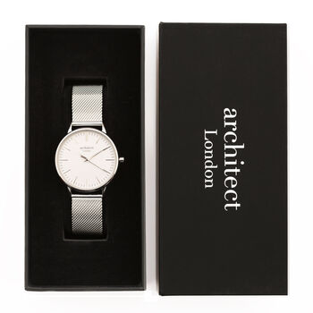 Ladies Personalised Architect Watch In Silver, 5 of 7
