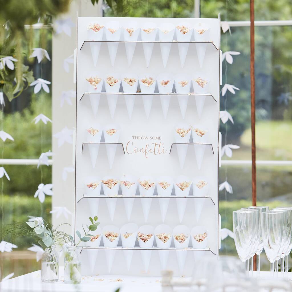 Wedding Confetti Cone Holder Stand And Cones By Ginger Ray