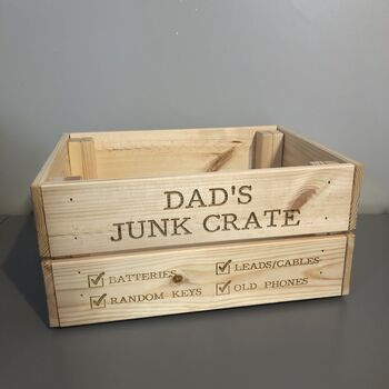 Personalised Father's Day Gift, Dad's Junk Crate, 2 of 4