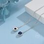 Tiny Sapphire Blue Cz Heart Threader Earrings, thumbnail 2 of 11