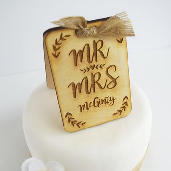 Personalised Wooden Wedding Cake Topper, 3 of 7